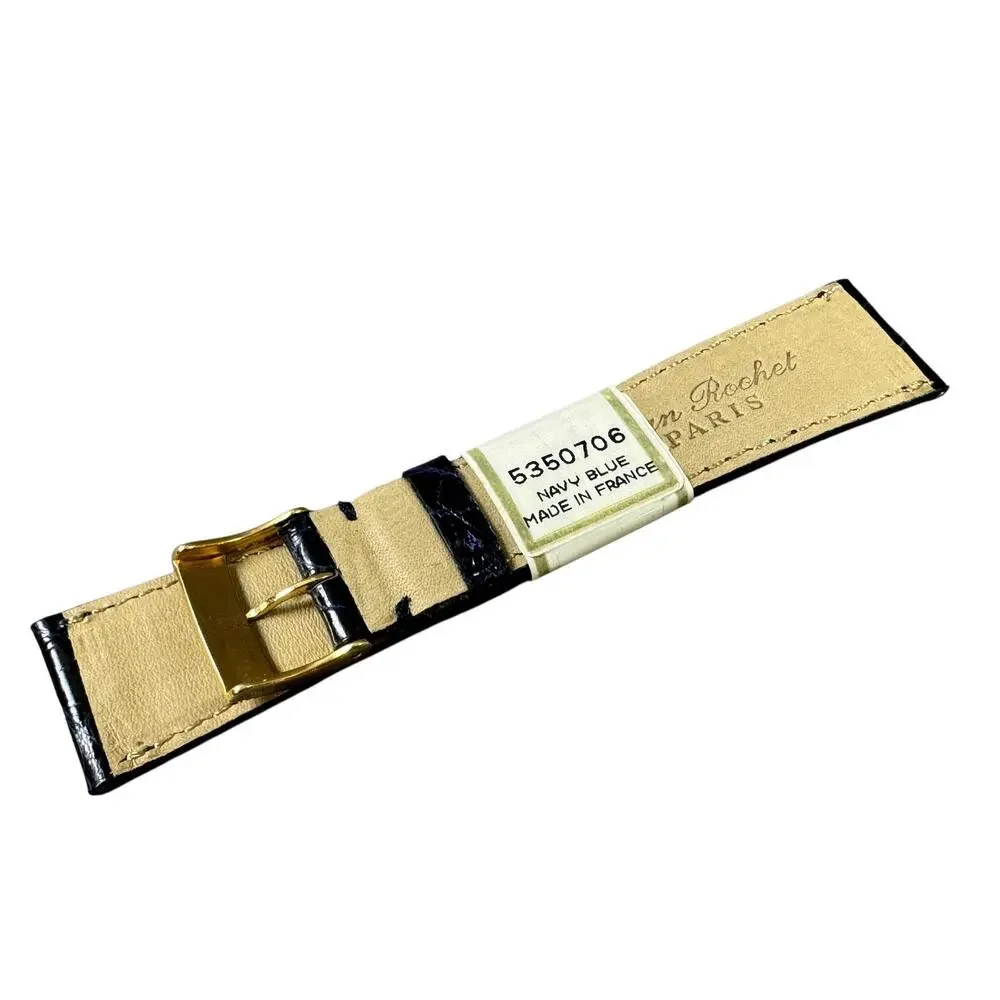Vintage New Old Stock ZRC Jean Rochet Crocodile 20mm Watch Band Navy Blue